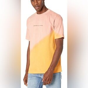 Scotch & Soda Peach and Yellow Diagonal Short-Sleeve Tee